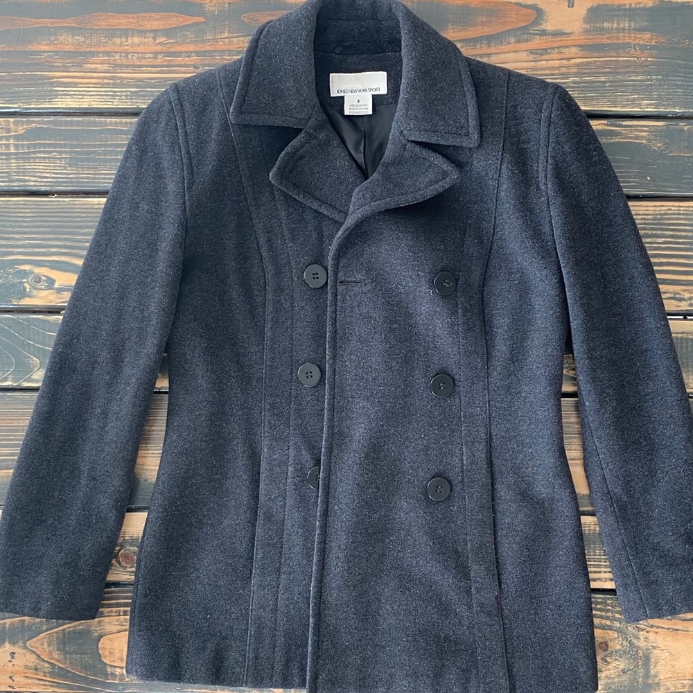 Jones New York Dark Grey Pea Coat